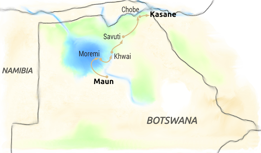 Botswana Karte privat geführt