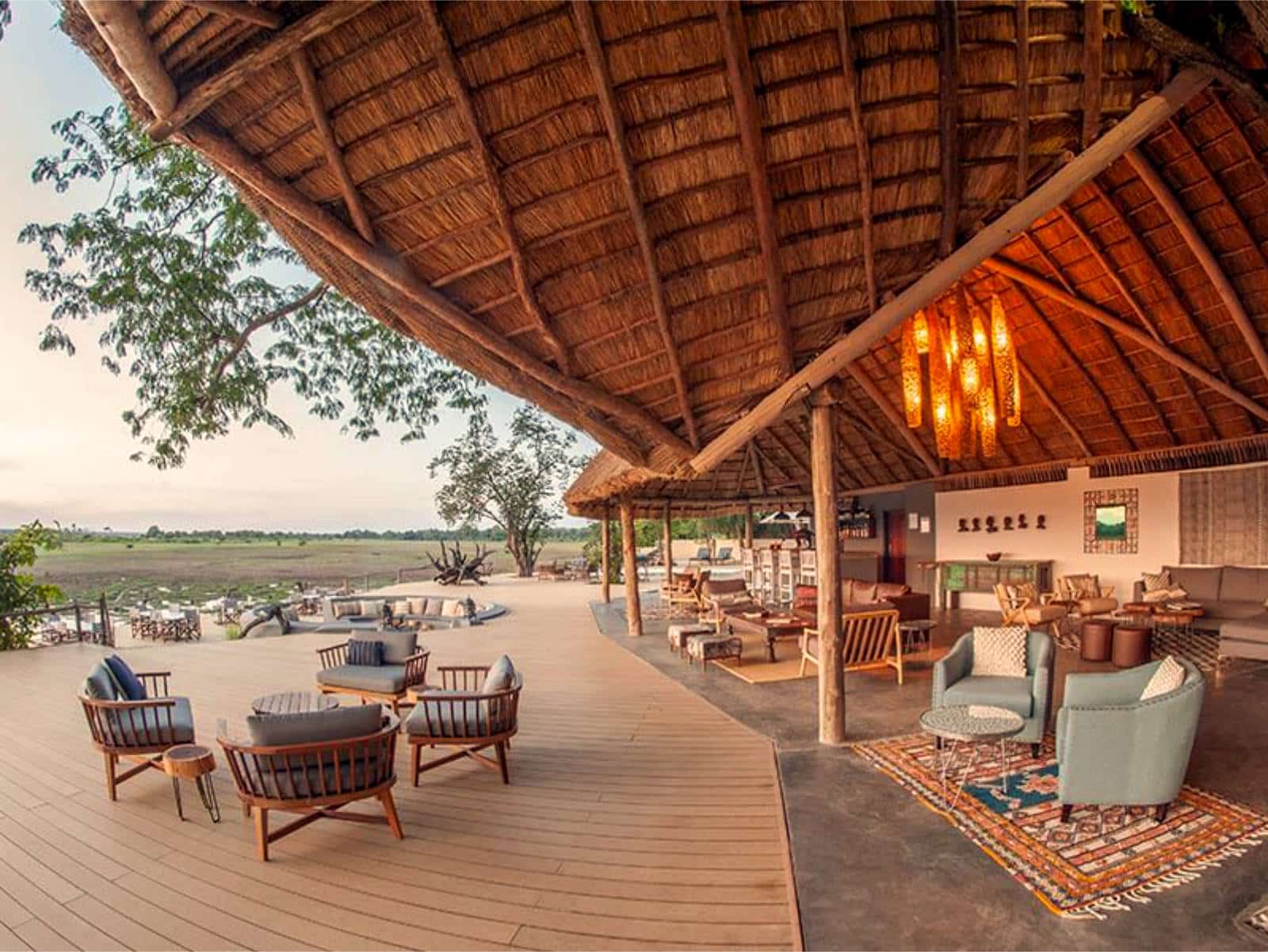 Speisebereich der Kafunta River Lodge