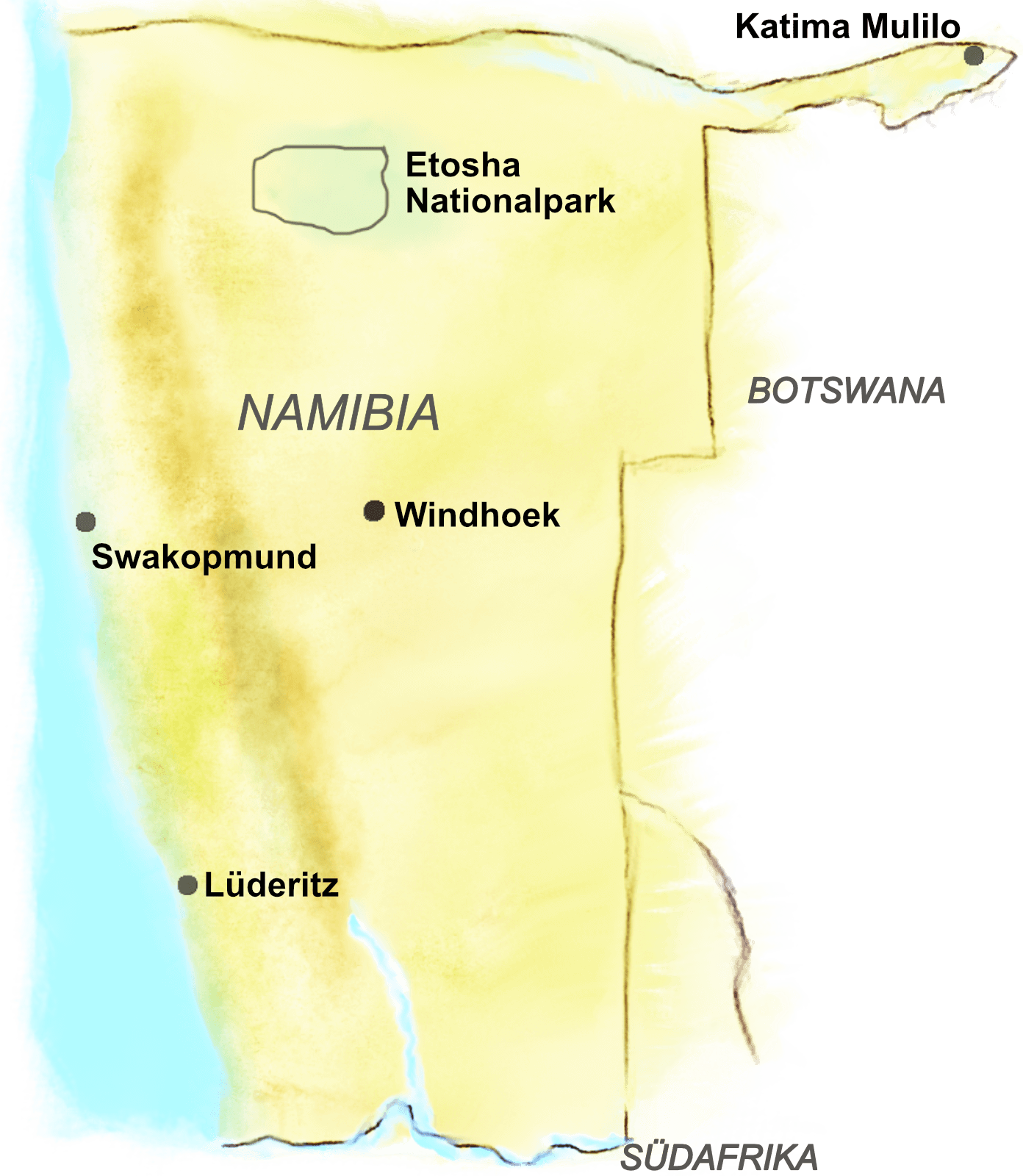 Karte des Etosha Nationalpark