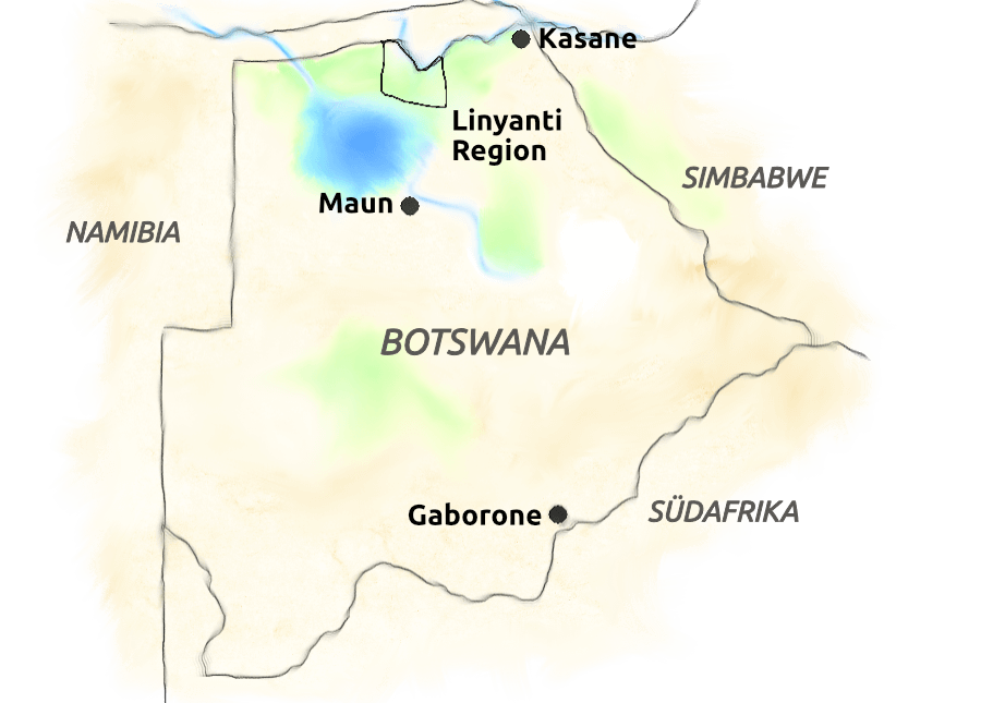 Karte Linyanti Region